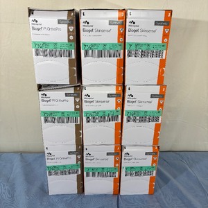 Lot of 9 Boxes (50 pairs each per box) NEW Molnlycke Biogel Polyisoprene Surgical Gloves - Mixed Sizes- Expiration 124 to 424