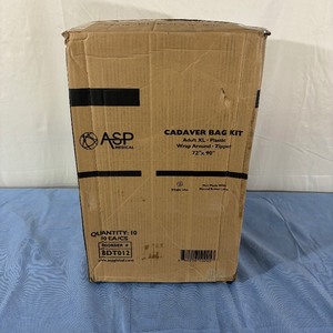 1 Case (10 each) NEW ASP Global BDT012 72 x 90 Single-Use Plastic Cadaver Bag Kit with Curved Wrap Around Zipper - Size Adult XL