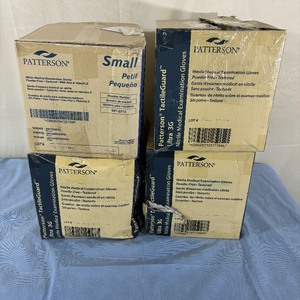 4 Cases (1000 pairs each per case) NEW Mixed Size Patterson 300-Pack TactileGuard Ultra 3G Powder-Free Textured Nitrile Medical Examination Gloves (dented box)