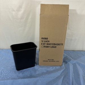 1 Case (12 each) NEW Hapco RS-4000 8 qt Rectangular Trash Cans in black