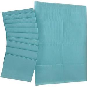 1 Case (500 each) NEW Braval 143-7771 2-Ply Tissue 1-Ply PE Single-Use Patient Bib - Blue