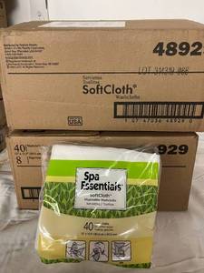2 Cases NEW Spa Essentials 48929 SoftCloth Multi-Use Disposable Washcloths