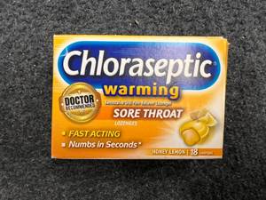 lot 1 image: 12 Packs of Chloraseptic Sore Throat Lozenges - Honey Lemon