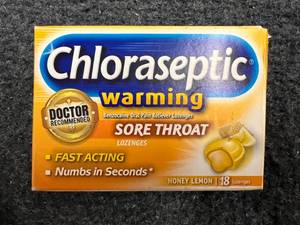 lot 2 image: 12 Packs of Chloraseptic Sore Throat Lozenges - Honey Lemon