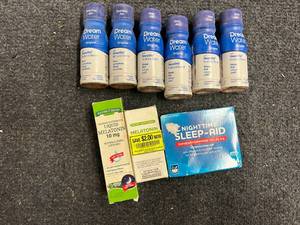 lot 8 image: Lot of Sleep Aid Products - Dream Water, Melatonin