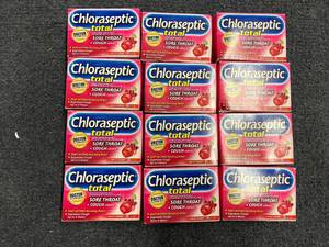 lot 22 image: 12 Packs of Chloraseptic Sore Throat Lozenges - Wild Cherry