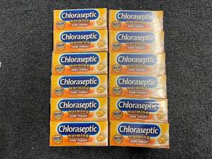 lot 25 image: 12 Packs of Chloraseptic Sore Throat Lozenges - Honey Lemon