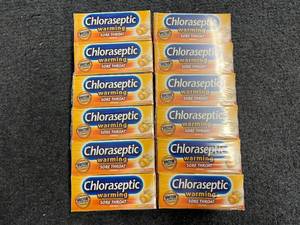 lot 30 image: 12 Packs of Chloraseptic Sore Throat Lozenges - Honey Lemon