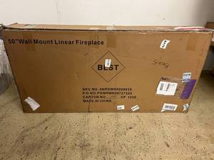 lot 49 image: 50 Wall-Mount Linear Electric Fireplace with Remote