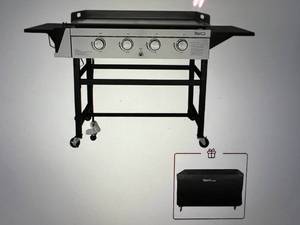 lot 75 image: Royal Gourmet 52,000 BTU 4-Burner Gas Grill Griddle with Cover