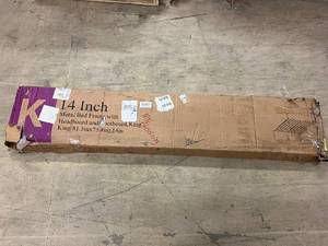 lot 110 image: King Size 14 Metal Bed Frame with Headboard and Footboard