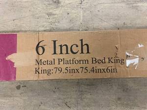 lot 113 image: King Size 6 Metal Platform Bed