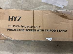 lot 141 image: HYZ 100 169 Portable Projector Screen with Tripod Stand