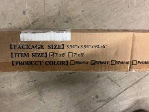 lot 145 image: 7 x 6 Outdoor Roller Shades - Wheat