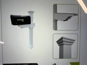 lot 152 image: Zippity Outdoor Products Mailbox Post - White - 57in H x 27in W x 5in L
