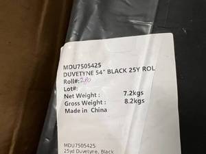 lot 161 image: 54 x 25 yard Roll of Duvetyne - Black