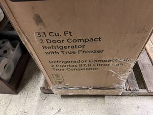 lot 168 image: BLACKDECKER 3.1 Cu. Ft. 2-Door Refrigerator Freezer - Stainless Steel