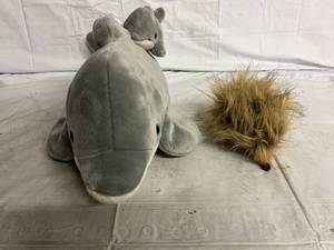 lot 183 image: Dophin and Hedgehog Suffed Animals