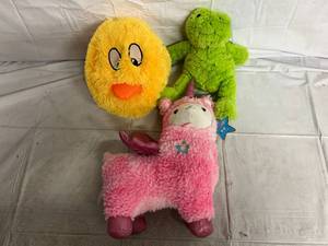 lot 191 image: Duck, Frog, and Llama Suffed Animals