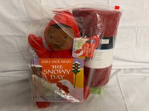 lot 215 image: Ezra Jack Keats Toy, Book, and Throw Blanket