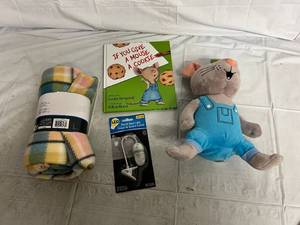 lot 217 image: If You Give a Mouse a Cookie Toy, Book, Reading Light, and Blanket