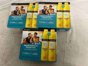 lot 302 image: 3 Boxes of Neutrogena Beach Defense WaterSun Protection 60 SPF Spray Sunscreen