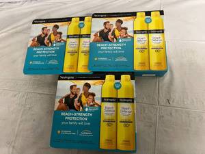 lot 305 image: 3 Boxes of Neutrogena Beach Defense WaterSun Protection 60 SPF Spray Sunscreen