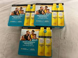lot 306 image: 3 Boxes of Neutrogena Beach Defense WaterSun Protection 60 SPF Spray Sunscreen