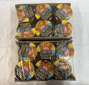 lot 251 image: 2x 6 Cup Noodles Stir Fry Rice w Noodles Thai Yellow Curry