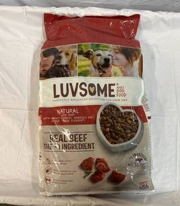 lot 407 image: 15.5lbs Luvsome Adult Dog Food