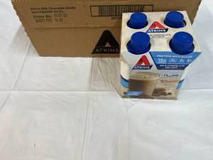 lot 374 image: 3x 4pack 11oz Atkins Protein Shake Milk Chocolate Delight