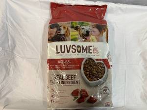lot 408 image: 15.5lbs Luvsome Adult Dog Food