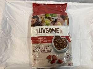 lot 410 image: 15.5lbs Luvsome Adult Dog Food