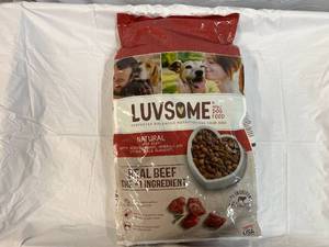 lot 412 image: 15.5lbs Luvsome Adult Dog Food