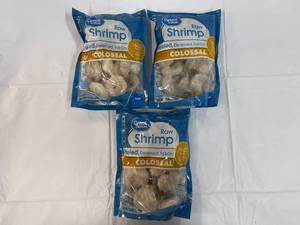 lot 34 image: 3x 12oz Bags Raw Colossal Shrimp