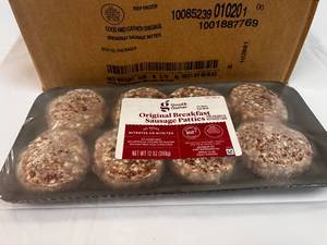 lot 61 image: G. 8x 12oz Good & Gather Breakfast Sausage Patties Best by 092023