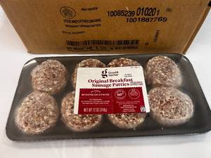 lot 64 image: G. 8x 12oz Good & Gather Breakfast Sausage Patties Best by 092023