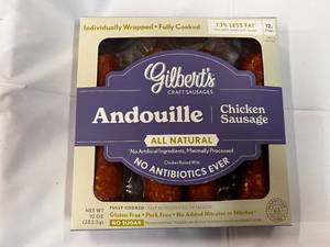 lot 103 image: L. 10x 10oz Packages Gilberts Andouille Chicken Sausages