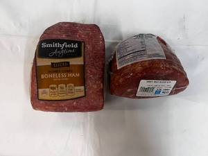 lot 113 image: F. 2.33lb & 1.68lb Smithfield Honey Cured Sliced Ham