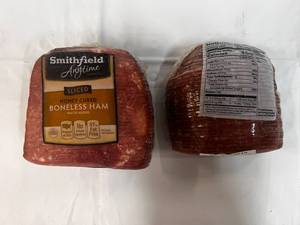 lot 115 image: F. 2.29lb & 1.98lb  Smithfield Honey Cured Sliced Ham