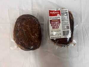 lot 121 image: E. 2x 2lb Hormel Premium Top Round Sliced  Roast Beef