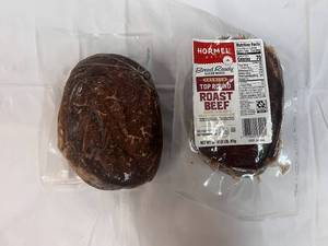 lot 122 image: E. 2x 2lb Hormel Premium Top Round Sliced  Roast Beef