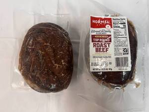lot 125 image: E. 2x 2lb Hormel Premium Top Round Sliced  Roast Beef