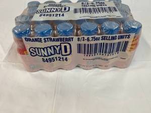 lot 149 image: 24x 6.75oz Bottles Sunny D OrangeStrawberry