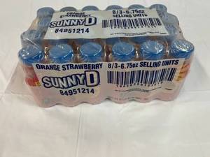 lot 151 image: 24x 6.75oz Bottles Sunny D OrangeStrawberry