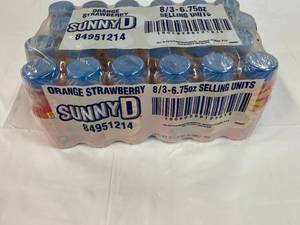 lot 152 image: 24x 6.75oz Bottles Sunny D OrangeStrawberry