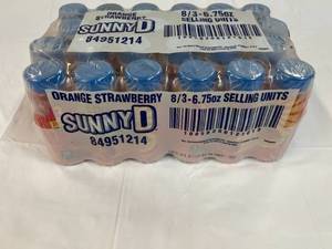 lot 153 image: 24x 6.75oz Bottles Sunny D OrangeStrawberry