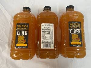 lot 183 image: 3x 64oz Honeycrisp Apple Cider