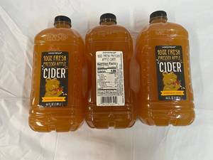 lot 182 image: 3x 64oz Honeycrisp Apple Cider