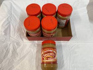 lot 193 image: 6x 2lb 8oz Jars Peanut Delight Creamy Peanut Butter